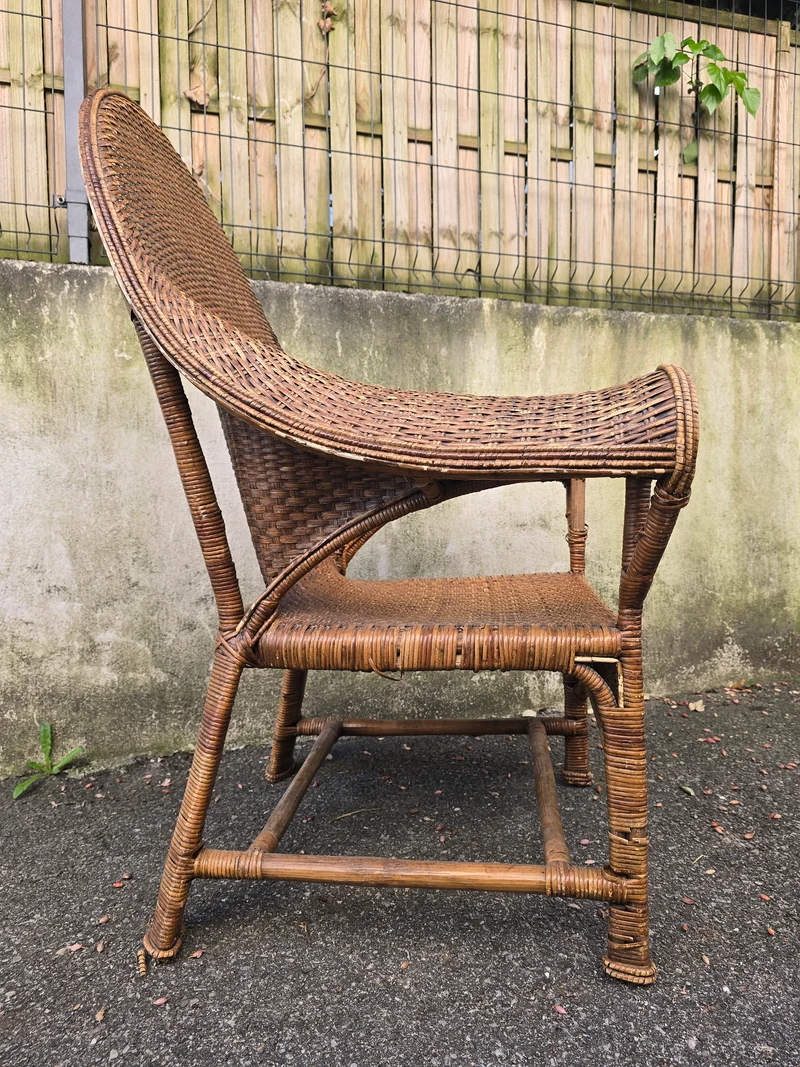 Fauteuil Arts & Crafts en osier et rotin attribué à Dryad & Co, Royaume-Uni, vers 1920