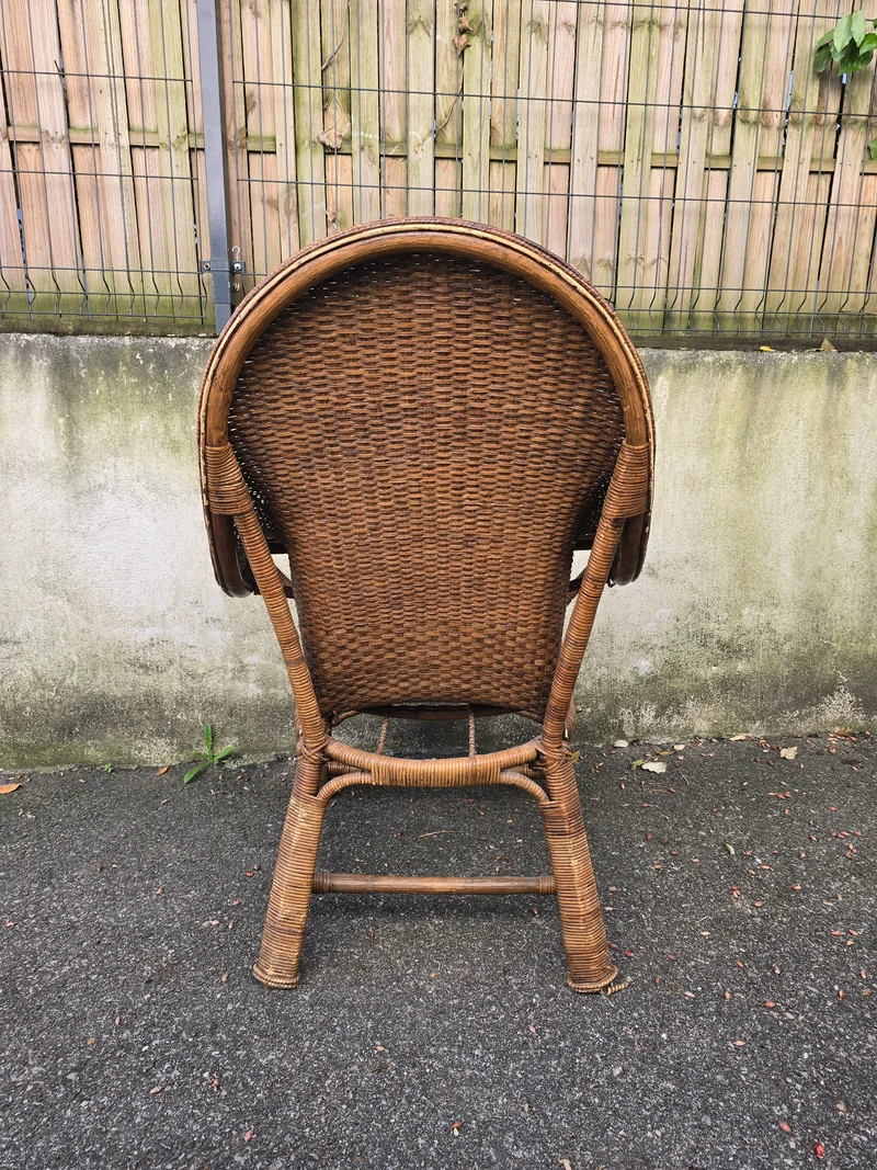Fauteuil Arts & Crafts en osier et rotin attribué à Dryad & Co, Royaume-Uni, vers 1920