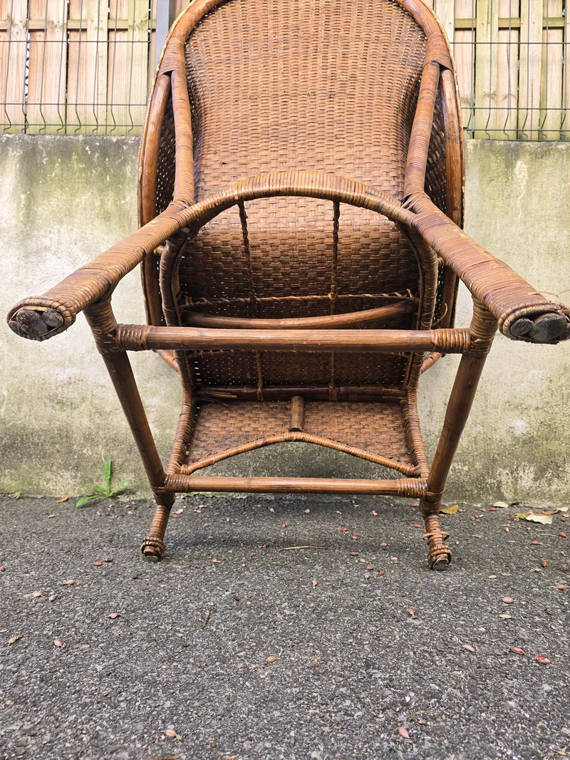 Fauteuil Arts & Crafts en osier et rotin attribué à Dryad & Co, Royaume-Uni, vers 1920