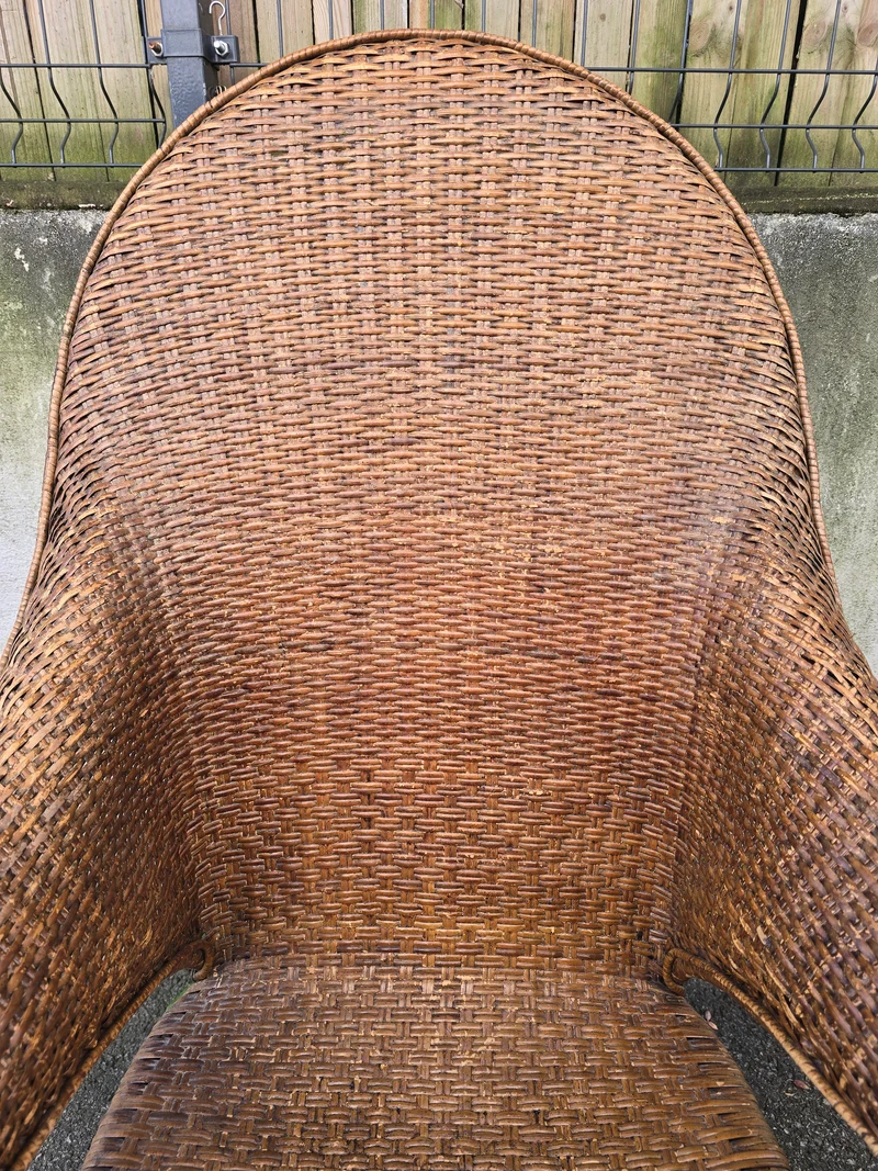 Fauteuil Arts & Crafts en osier et rotin attribué à Dryad & Co, Royaume-Uni, vers 1920