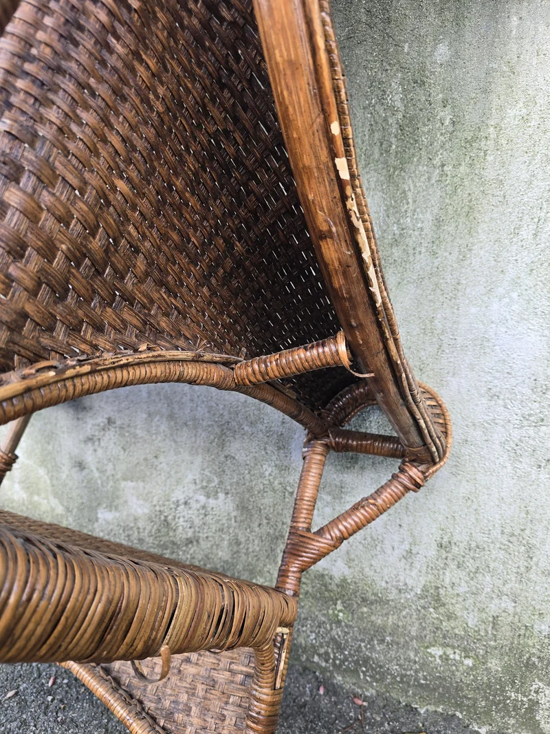 Fauteuil Arts & Crafts en osier et rotin attribué à Dryad & Co, Royaume-Uni, vers 1920