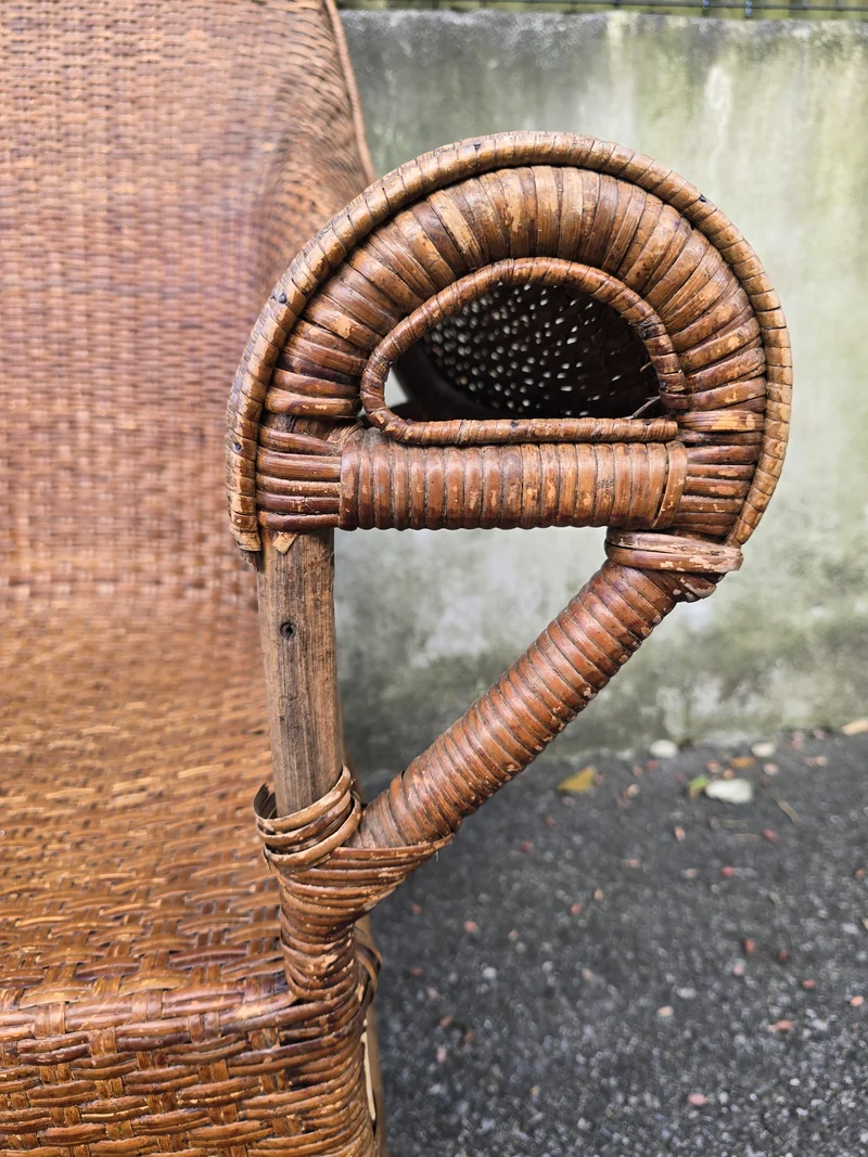 Fauteuil Arts & Crafts en osier et rotin attribué à Dryad & Co, Royaume-Uni, vers 1920