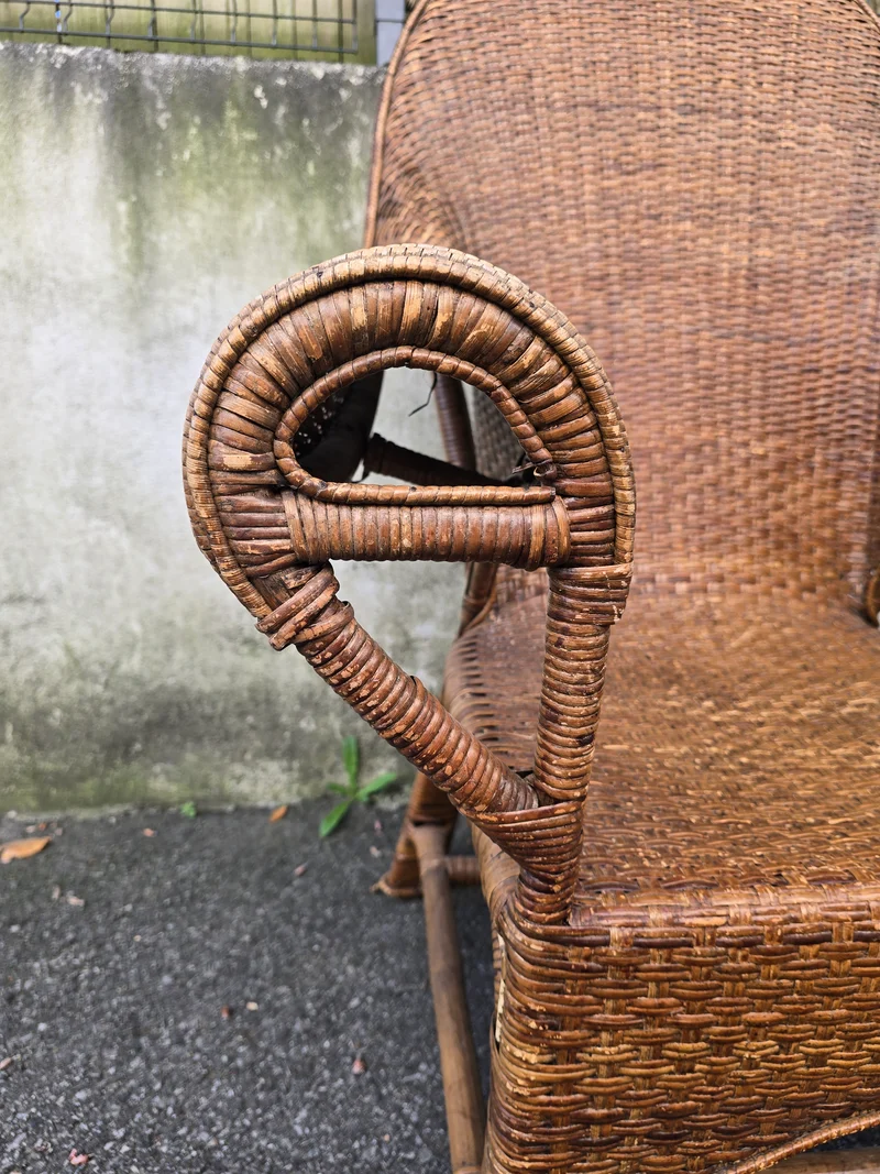 Fauteuil Arts & Crafts en osier et rotin attribué à Dryad & Co, Royaume-Uni, vers 1920