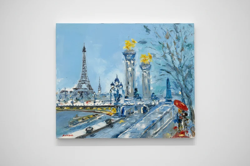 Tableau de Paris signé Bernard Vincent – Huile sur toile – 65 x 55 cm