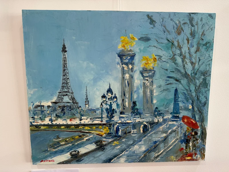 Tableau de Paris signé Bernard Vincent – Huile sur toile – 65 x 55 cm