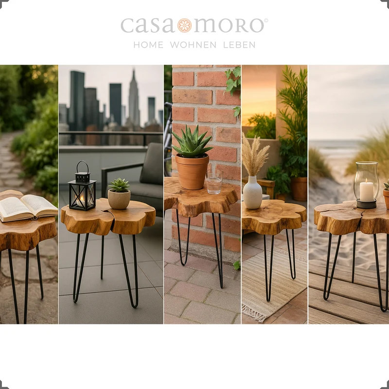 Table d'appoint ronde – support pour plantes