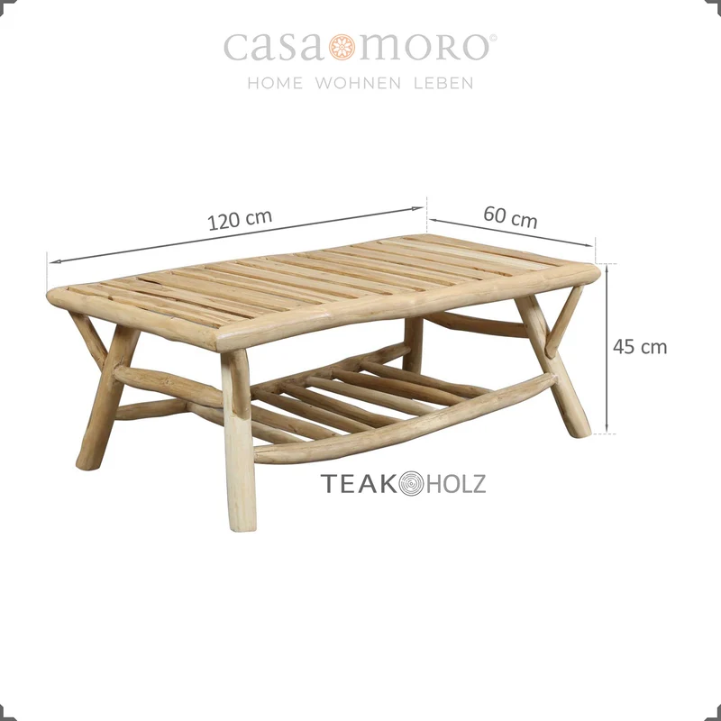Table basse rectangulaire en bois