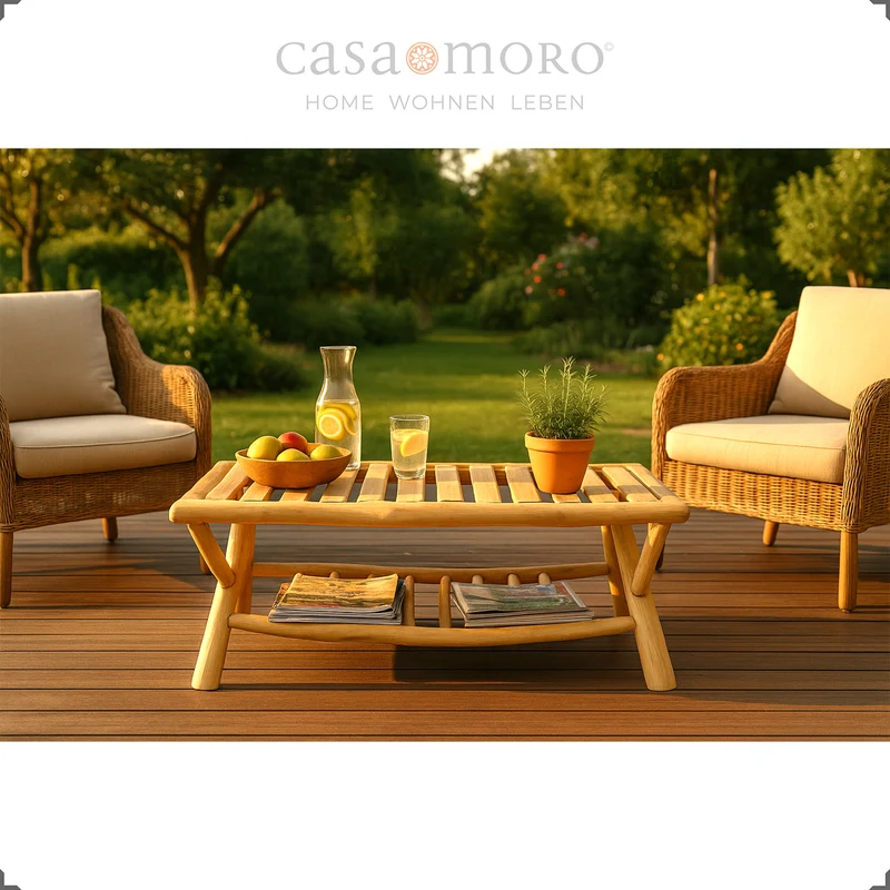 Table basse rectangulaire en bois