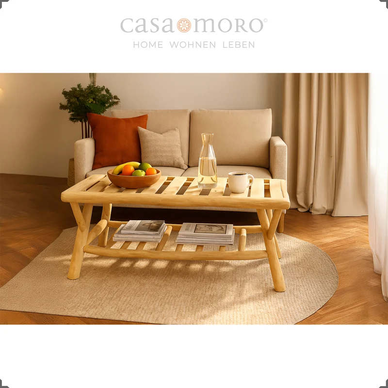 Table basse rectangulaire en bois