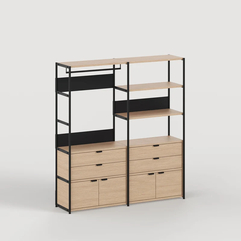 Penderie UNIT - H180 à 215 x L164cm - bois éco-certifié