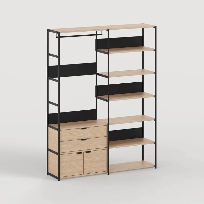 Penderie UNIT - H180 à 215 x L164cm - bois éco-certifié