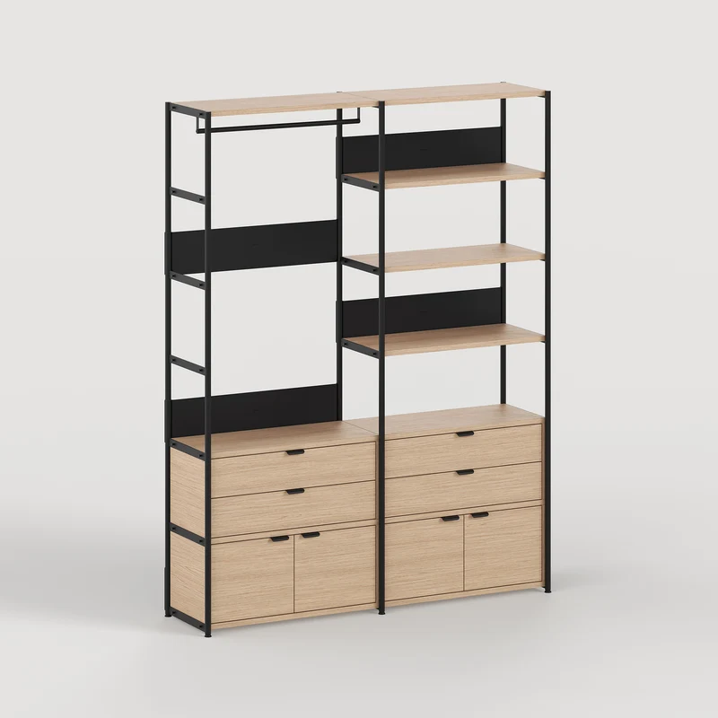 Penderie UNIT - H180 à 215 x L164cm - bois éco-certifié