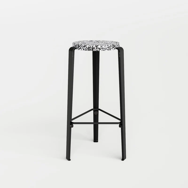 Tabouret de bar LOU - plastique recyclé Macchiato