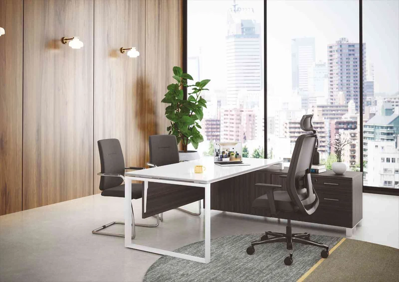 Chaise de direction ergonomique en cuir TheBoss