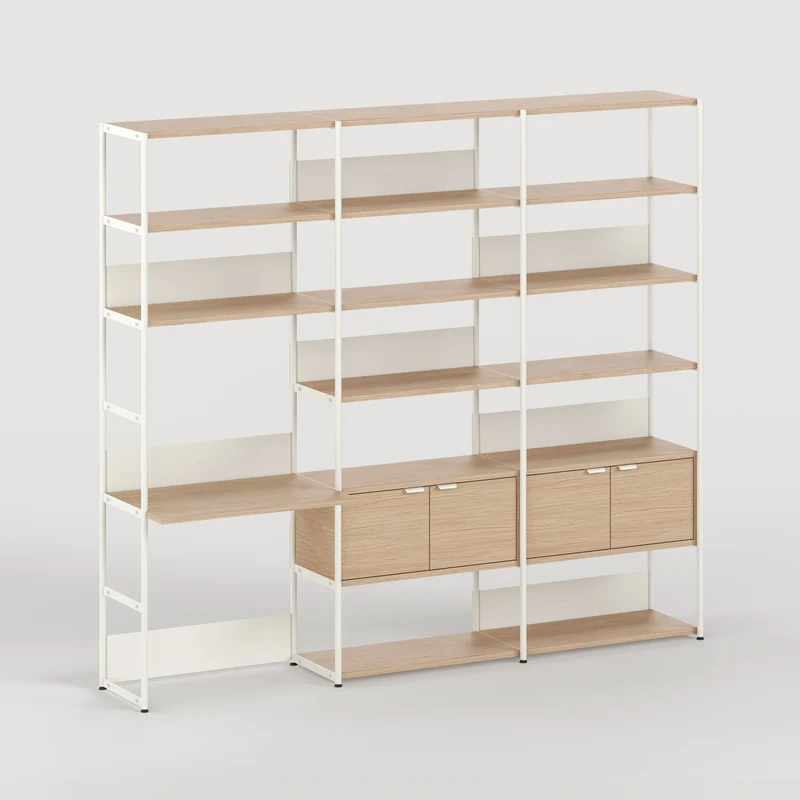 Etagère bureau UNIT - H180 à 215 x L244cm - bois éco-certifié