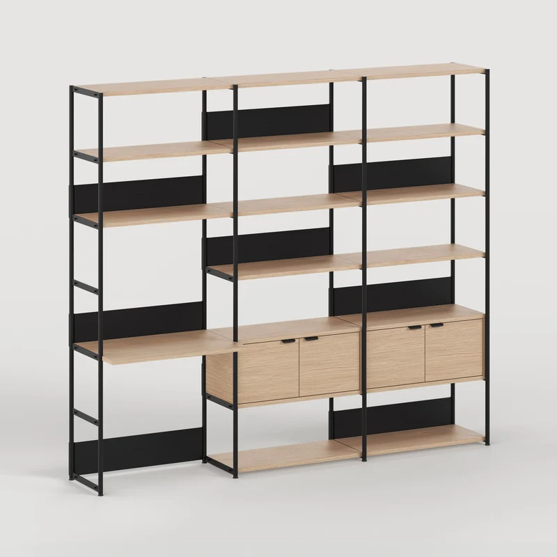 Etagère bureau UNIT - H180 à 215 x L244cm - bois éco-certifié