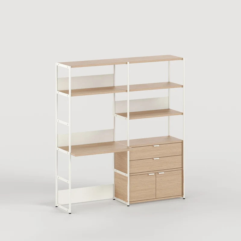 Etagère bureau UNIT - H180 à 215 x L164cm - bois éco-certifié
