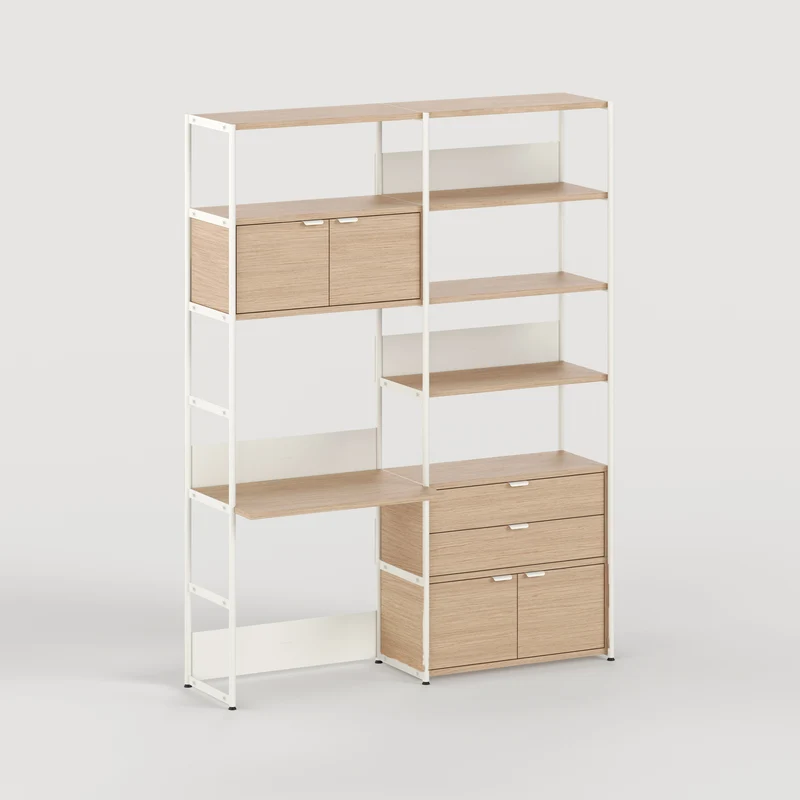 Etagère bureau UNIT - H180 à 215 x L164cm - bois éco-certifié