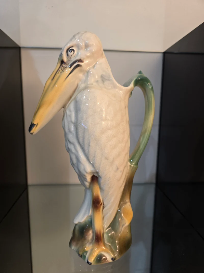 Pichet naturaliste “Marabout” Faïencerie Keller & Guérin – Saint-Clément Fin XIXe siècle (circa 1885-1895)