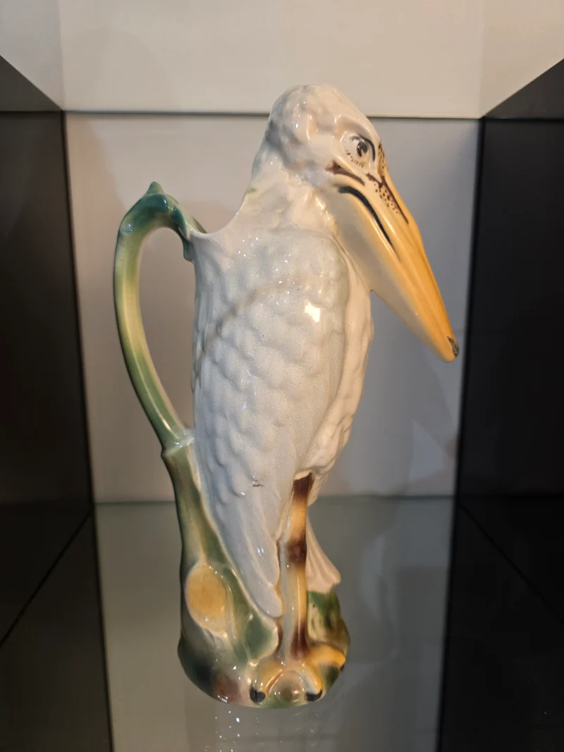 Pichet naturaliste “Marabout” Faïencerie Keller & Guérin – Saint-Clément Fin XIXe siècle (circa 1885-1895)