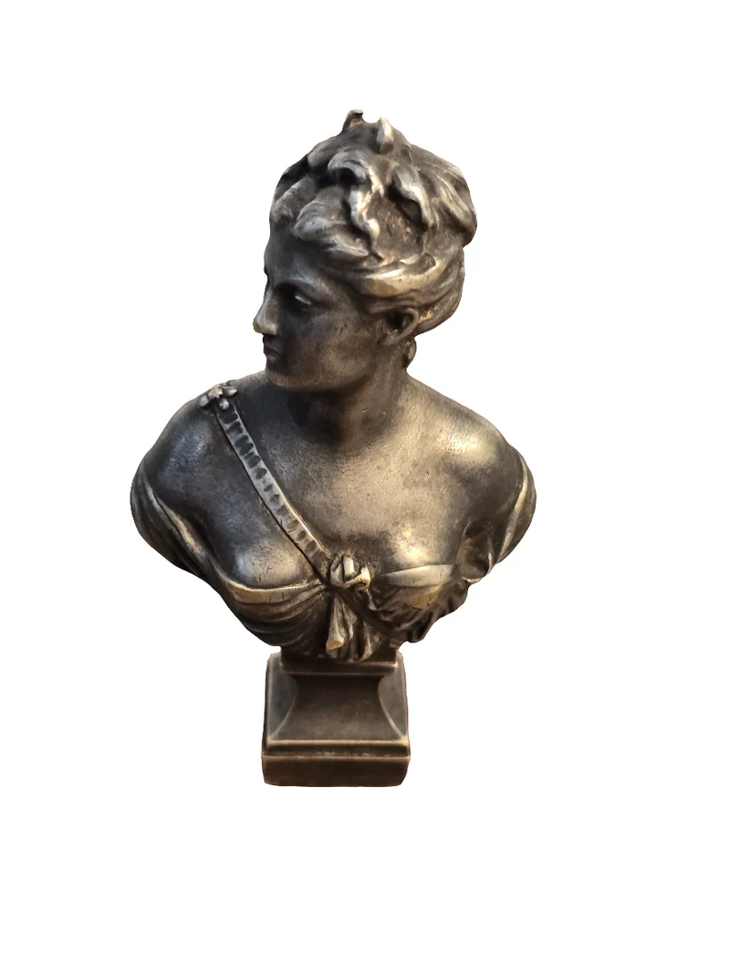 Sceau en bronze argenté - signé houdon - Buste de Diane - Fonderie Susse Frères Paris XIXe siècle