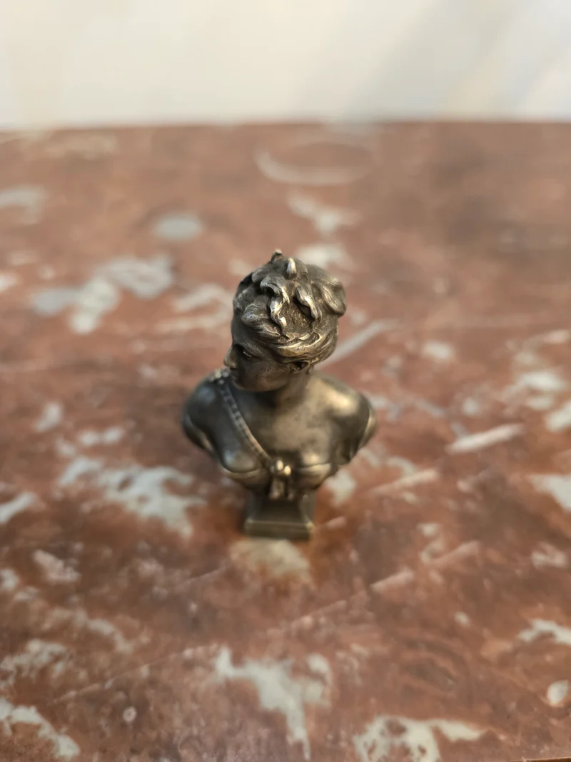 Sceau en bronze argenté - signé houdon - Buste de Diane - Fonderie Susse Frères Paris XIXe siècle