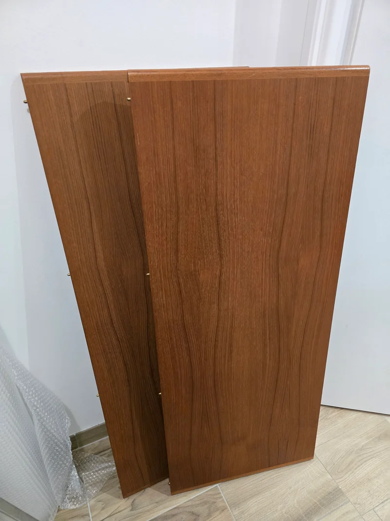 Table ronde extensible en teck – Design scandinave vintage – Ø120 cm + 2 rallonges