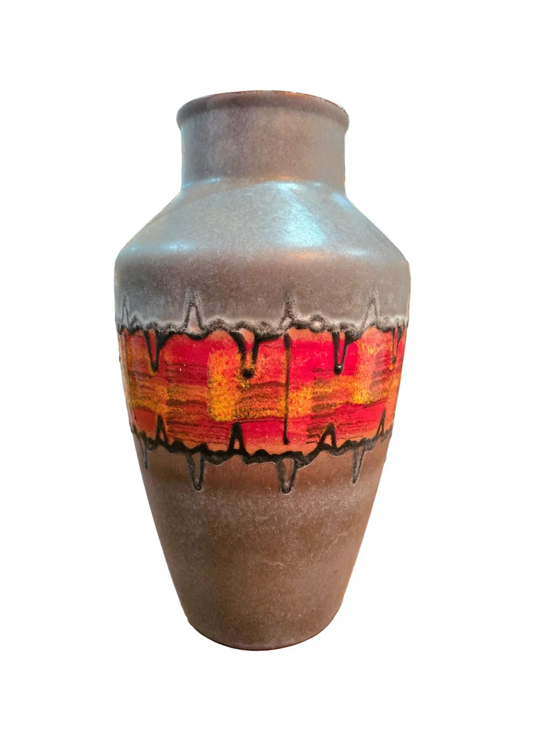 Vase allemand Fat Lava – Céramique émaillée – Germany, années 1960–1970