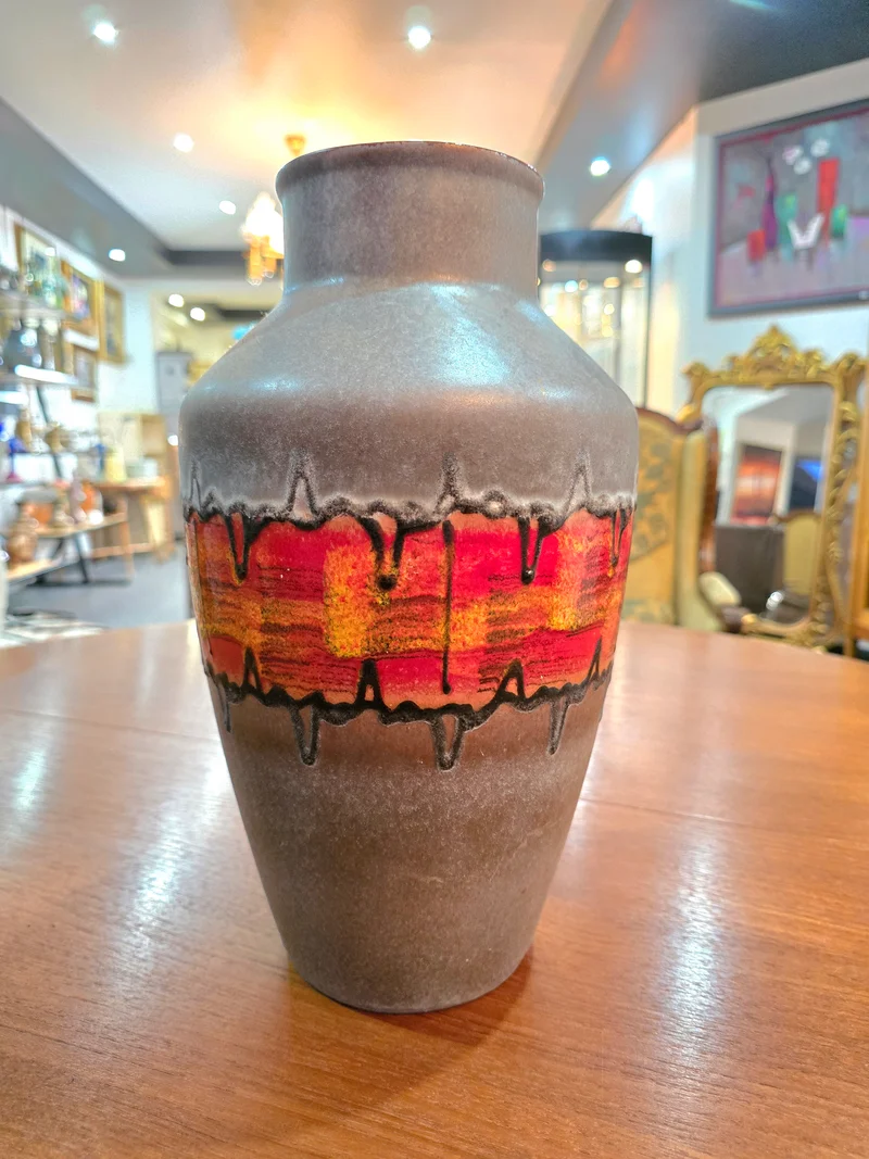 Vase allemand Fat Lava – Céramique émaillée – Germany, années 1960–1970