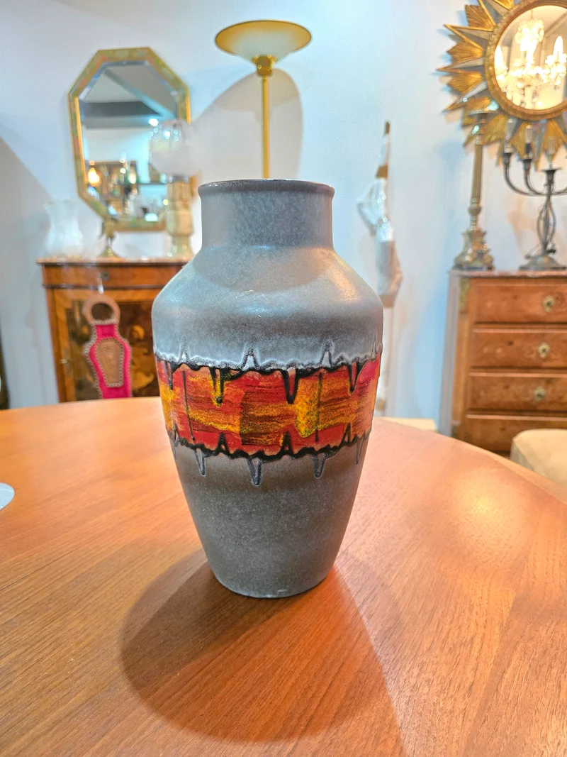 Vase allemand Fat Lava – Céramique émaillée – Germany, années 1960–1970