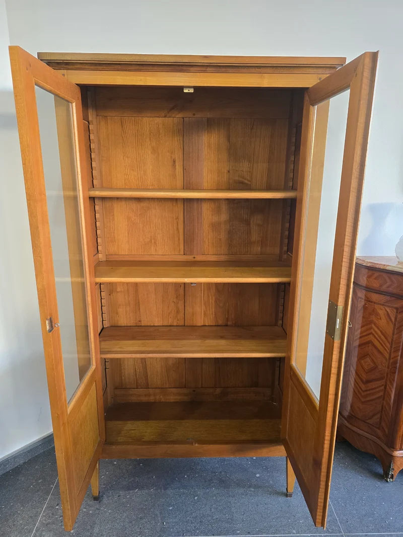 Vitrine / Bibliothèque vintage bois et verre