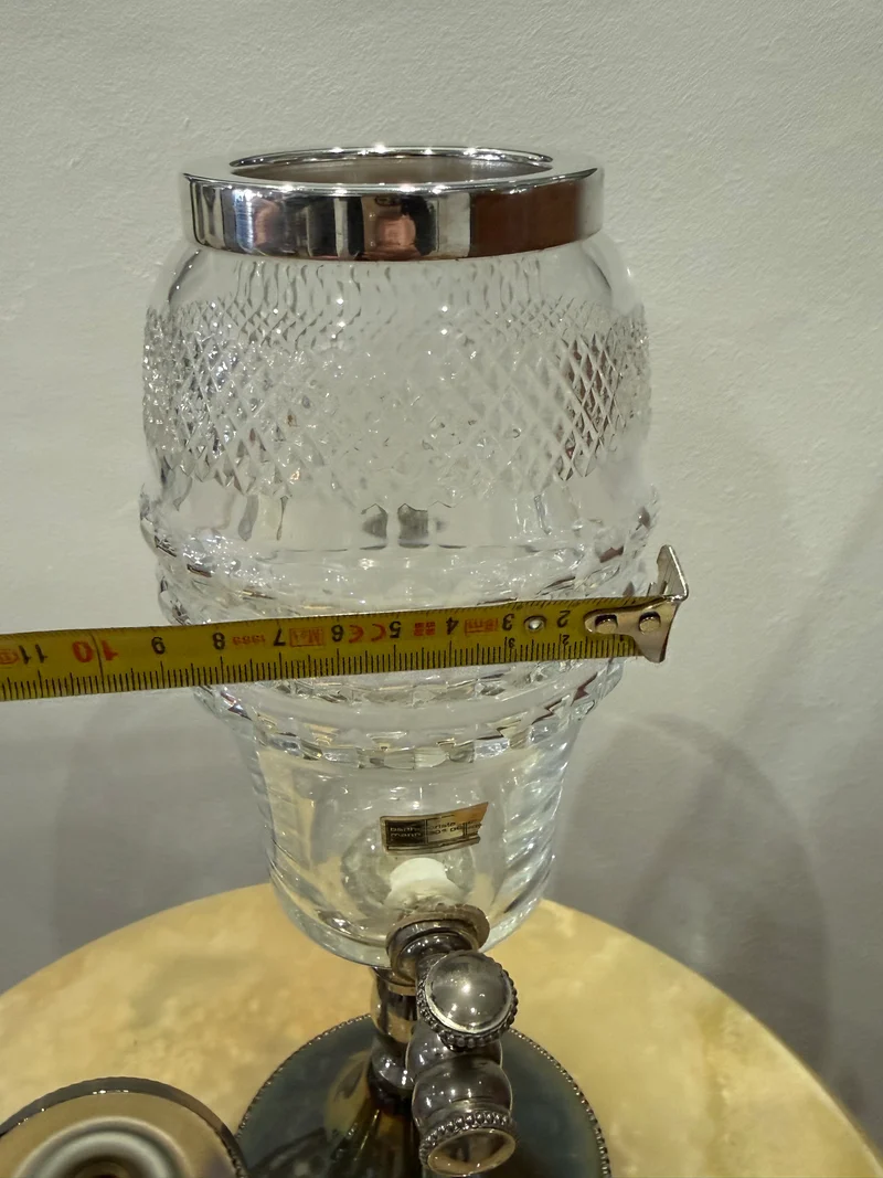 Fontaine à absinthe en cristal taillé et métal argenté – Barthmann