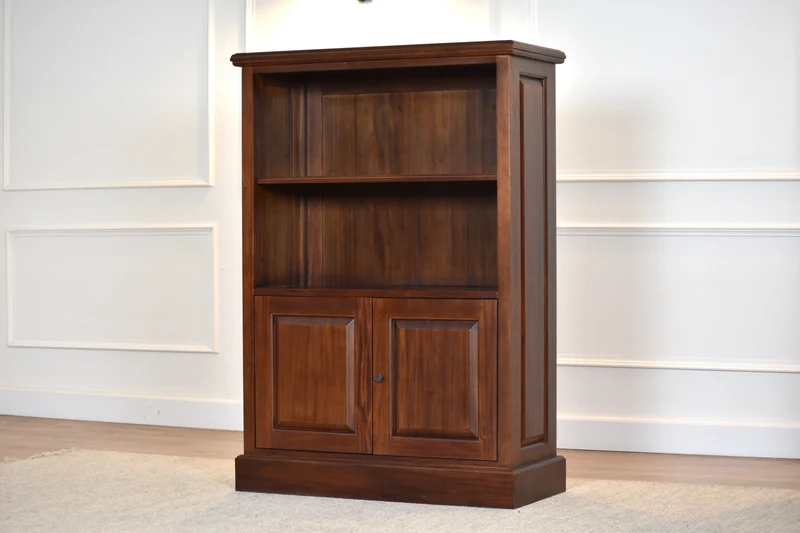Kleine boekenkast Open Mahonie Messing grepen