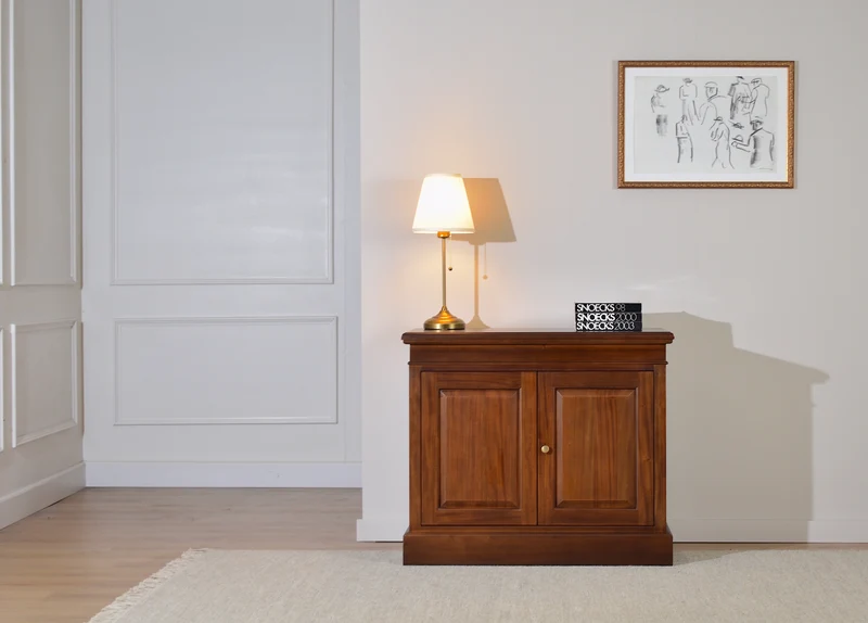 Sidetable Gesloten Walnoot Gouden grepen