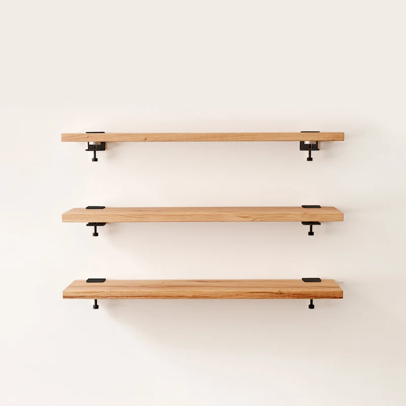 Lot de 3 étagères murales BRACKET - bois ancien recyclé - 60 à 150cm