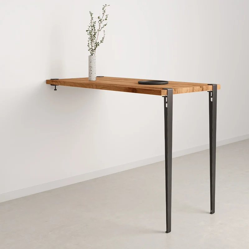 Table haute murale TIPTOE - bois ancien recyclé