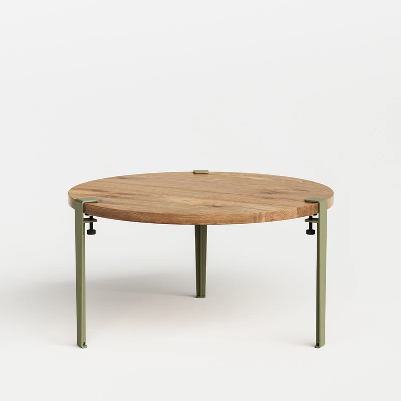 Table basse ronde TIPTOE Ø 80cm - bois ancien recyclé