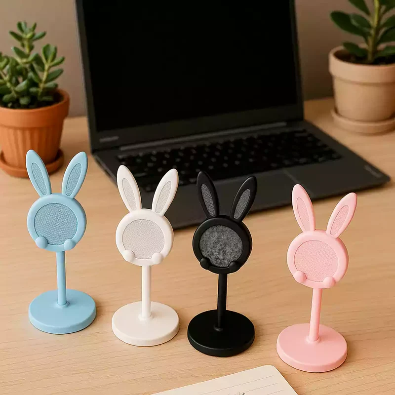 Support Téléphone Bureau Lapin – Mignon, Pratique et Réglable