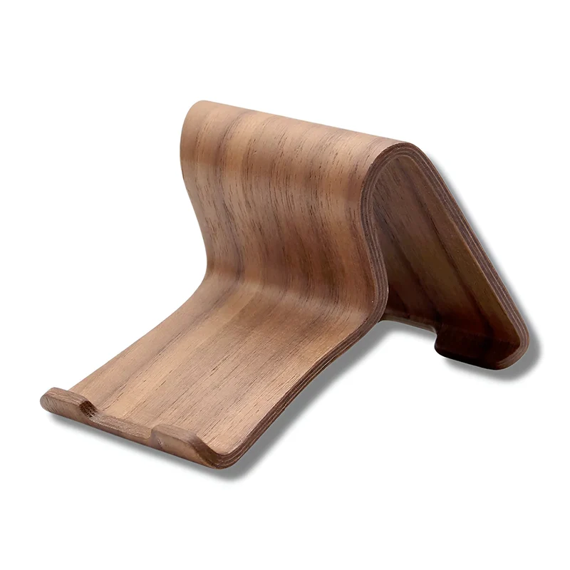 Support Telephone en Bois incurvé