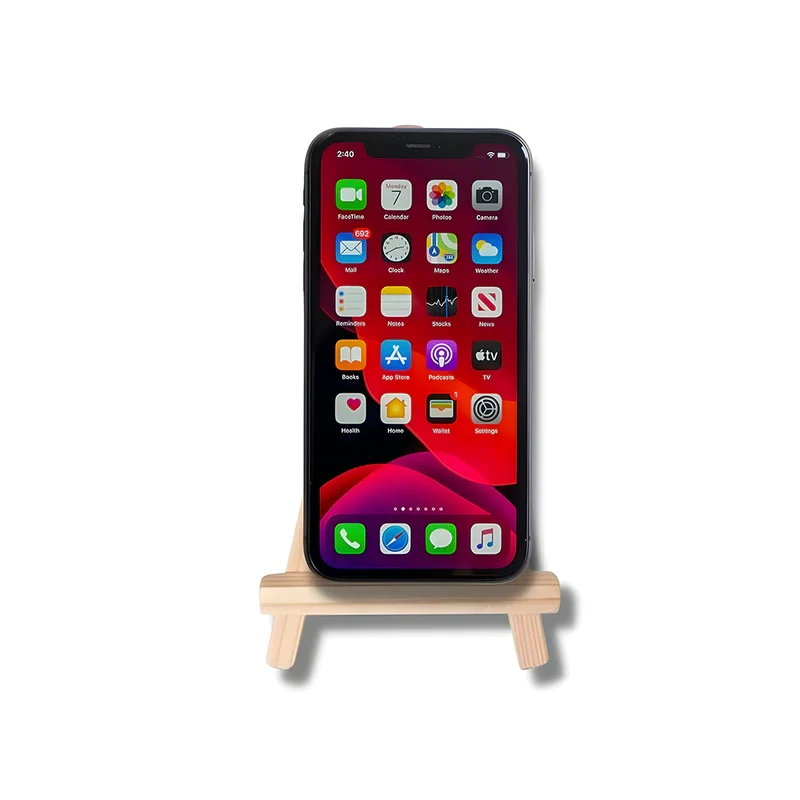 Support Telephone en bois Trépied