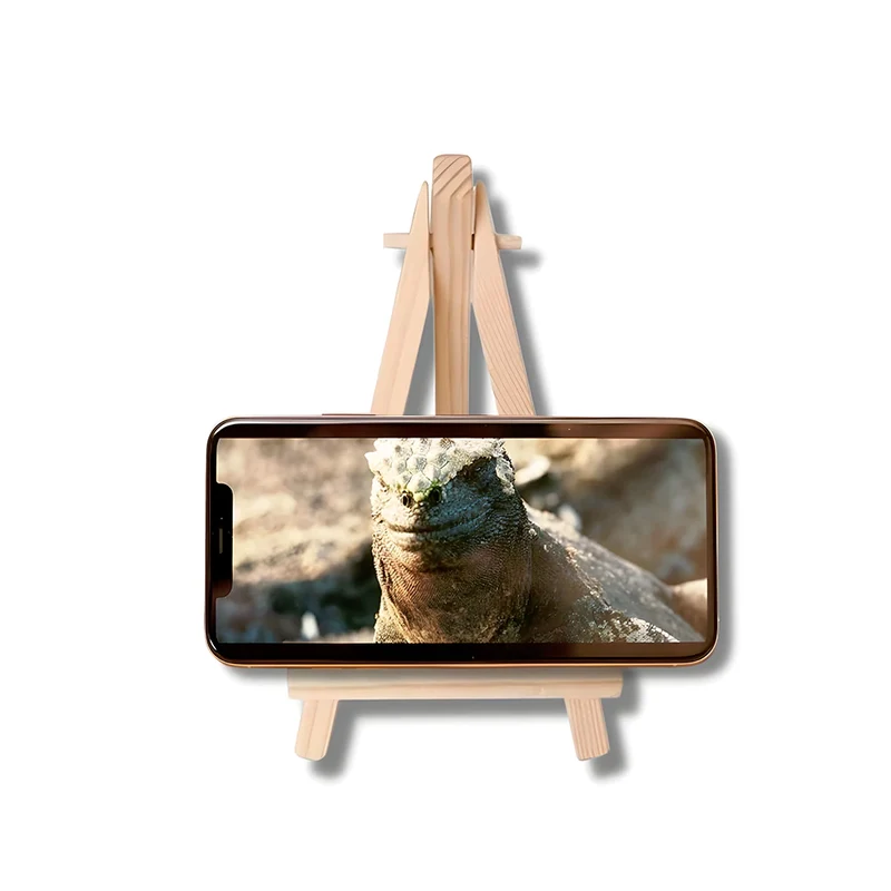 Support Telephone en bois Trépied