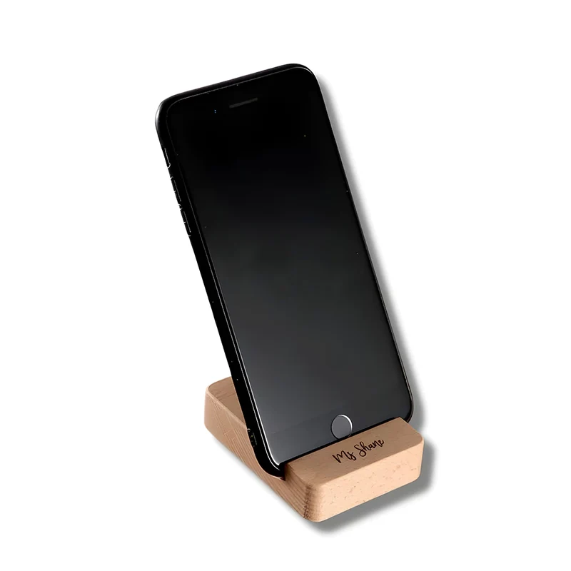 Support Telephone en Bois Personnalisé