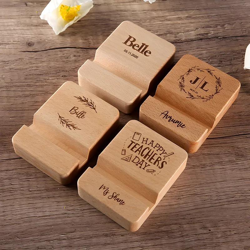 Support Telephone en Bois Personnalisé