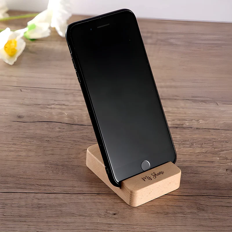 Support Telephone en Bois Personnalisé
