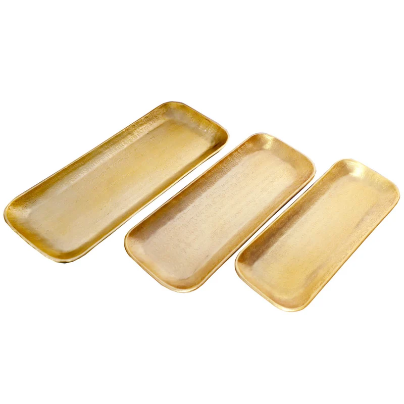 Plateau oriental Valomi, lot de 3, doré