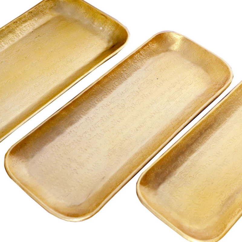 Plateau oriental Valomi, lot de 3, doré