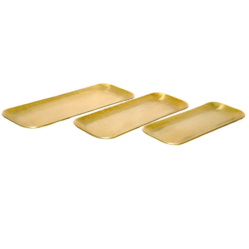 Plateau oriental Valomi, lot de 3, doré