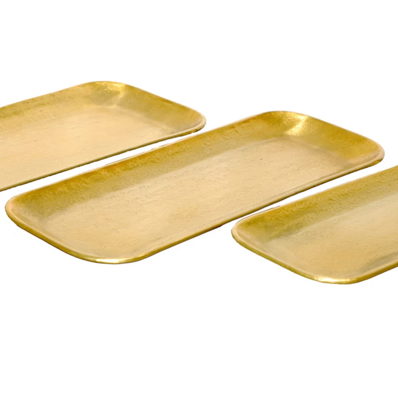 Plateau oriental Valomi, lot de 3, doré