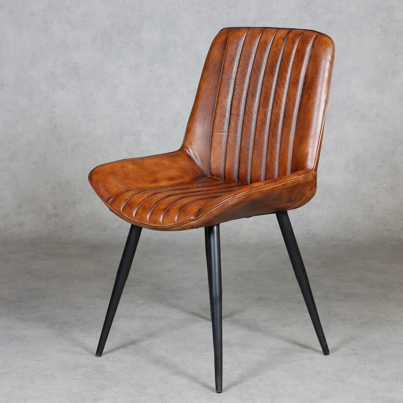 Chaise de salle à manger en cuir