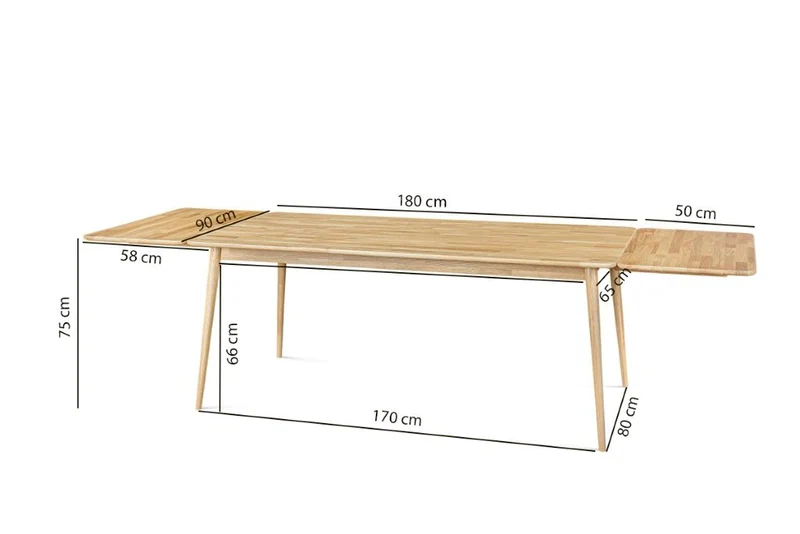 Table à manger extensible en chêne massif MALMO 2 | NordicStory